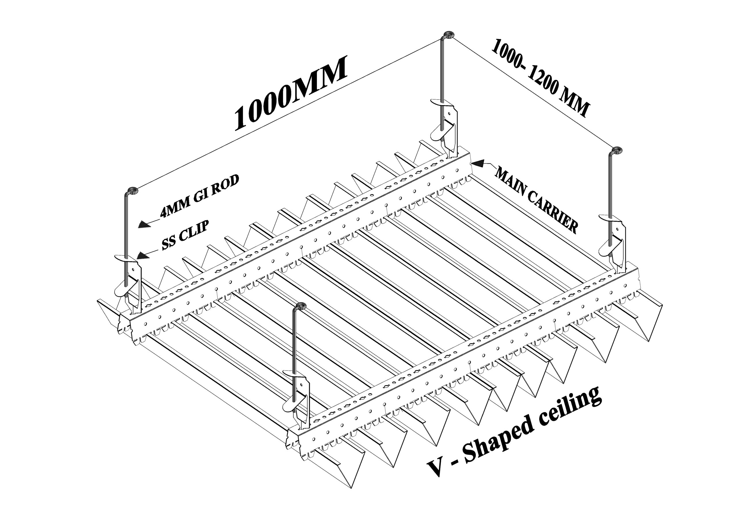 V-Shape Baffle Ceiling